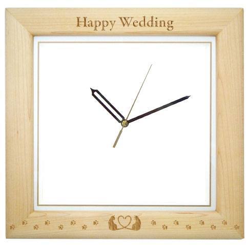 【柄結び】基本サイズ・メイプル木枠＜幸せのしっぽ＞＜結婚式両親のプレゼント・披露宴の記念品・贈り物に人気の『しあわせの時計』＞